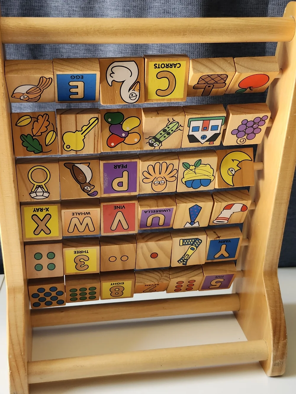 Melissa & Doug ABC - 123 Wooden Abacus Educational Learning Toy Alphabet Numbers